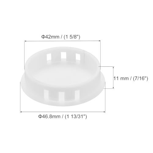 Image of MECCANIXITY 64PCS 42mm /1.65 inch White Plastic Hole Plugs, Flush Type Panel Hole Plugs Insert End Caps for Locking Hole Tubes Furniture Cabinet