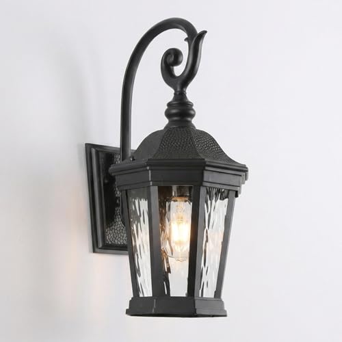 Image of Black Exterior Wall Sconces, 21'' Large Outdoor Porch Light Fixtures