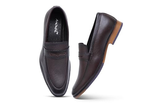 Image of ARAMISH Men's Genuine Leather Slip On Loafer Shoes