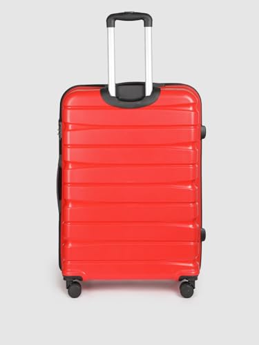 Image of Teakwood 76 CM Unisex Trolley Bag for Travel, Hard Cabin Trolley Large Travel Suitcase Bag, Lock System 360 Degree 8 Rotating Wheels (76 CM, RED)