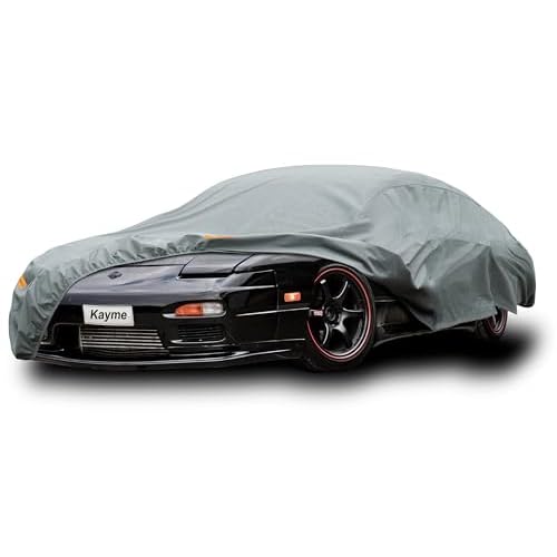 Kayme Heavy Duty Car Cover Custom Fit Nissan 250SX (1989-1998) Waterproof All Weather for Automobiles, Full Exterior Covers Sun Rain UV Protection.（