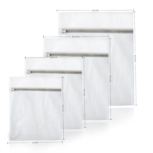 Seven exquisite laundry bags specially designed for cleaning delicate garments. These bags are used for washing shirts, underwear, stockings and bras. (4-piece laundry bag set)