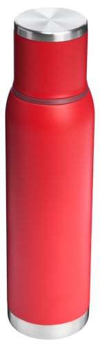 Image of Stanley Adventure-To-Go Vacuum Bottle 1.4 qt | Wide Mouth with Leakproof Cup Lid | Keep Drinks Hot or Cold | Packable for Travel | Insulated Stainless Steel Thermal Bottle | BPA-Free | Chili Red