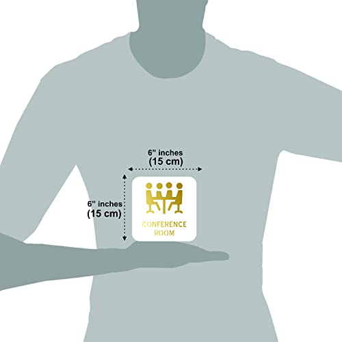 Vertical Root Inc CONFERENCE ROOM Sign/Sticker-Premium white Mirror Gold Acrylic Signage.Durable & Modern Sign. Self-Adhesive Tape(3M). Designed for offices, meeting rooms and corporate spaces.