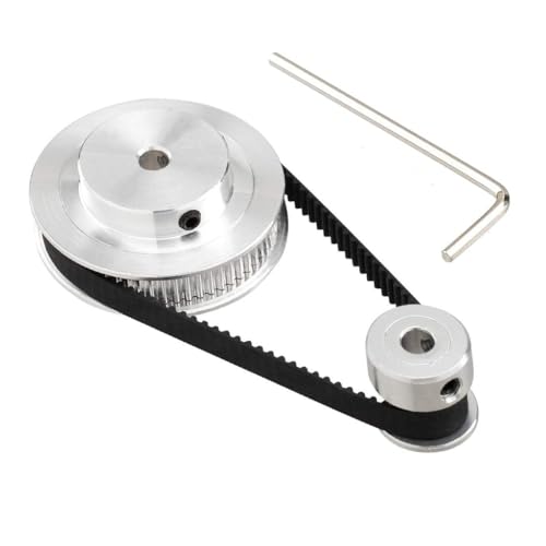 Image of Serplex Synchronous Wheel for 3D Printer Timing Pulley Printer Timing Gear for 3D Printer with FDM Tech 20 & 60 Teeth 5mm Bore Aluminum Timing Pulley with Length 200mm x6mm Belt