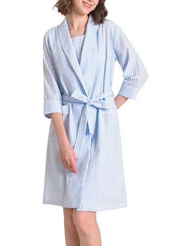 Image of Latuza Women's Cotton Nightgown with Matching Robe Set