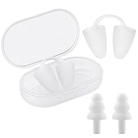 2 Pcs Nasenstöpsel Schwimmen, Ohrstöpsel Schwimmen, Unsichtbarer Nasenklammer, Silikon Nasenstöpsel Zum Schwimmen, Bequeme Nasenschutz Schwimmen, für Erwachsene Tauchen Training Wassersport