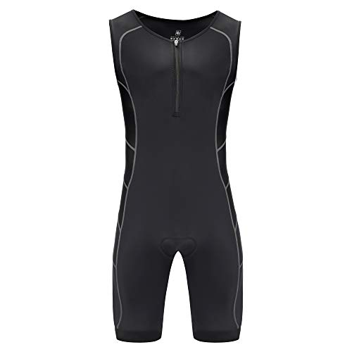 Cglrybo Men's Triathlon Suit One-Piece Sleeveless Trisuits Skin Suit For Running Cycling Swimming(Black,Xl) #TOP6