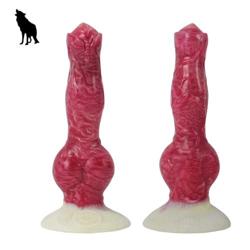 Wolf Hund Penis Dildos Realistischer LZMYZ Flüssiges Silikon Tierisches XL Penis Dildo Analplug Butt Plug Tier Dildo G-Spot Prostata Massage Sex Toys für Männer Frauen