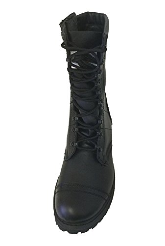 A1B18V Men's Tactical Boots Leather Black Combat Military 10 inch Cap Toe Side Zipper Army Work Shoes3