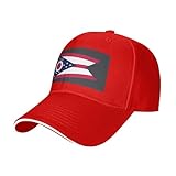 PUYhgb Ohio State Flag Print Unisex Structured Baseball Cap, All-Season Outdoor Cap, Adjustable Breathable Hat - Image 1