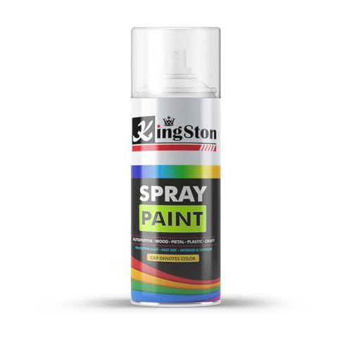 Image of Kingston Acrylic Spray Paint Clear Top Coat for Metal, Wood, Wall & Plastic, Multi-Surface DIY Protective Finish, Quick Dry, 400ml Can, 1 Pc