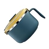 Frcolor 1個 不锈钢泡面碗 大容 蓋付 食 用ボ 製 ラー 用 な携帯