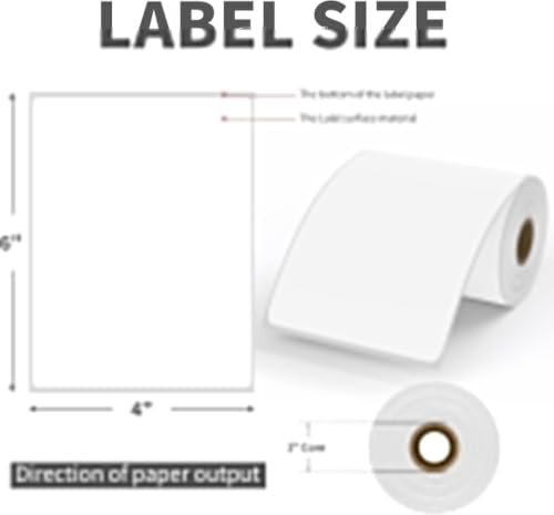 Image of 9527 Product 4x6 Blank Direct Thermal Shipping Labels for Zebra 2844 Zp-450 Zp-500 Zp-505 Direct Thermal Labels Printers, Eltron Printer, 250 Labels per Roll,Total 6 Rolls 1500 Labels