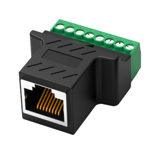 HINAYOSAN Conector Ethernet 8P8C hembra a terminales de tornillo de 8 pines, acoplador adaptador de red para extensor Cat7 Cat6 Cat5 Cat5e