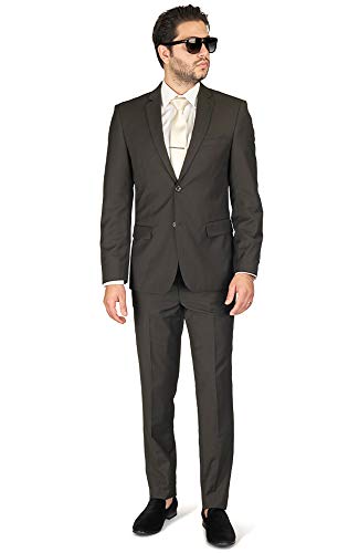 Slim Fit Men Suit Brown 2 Button Notch Lapel AZAR 4030-15