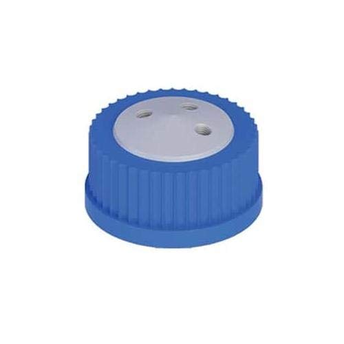 Cole-Parmer EY-12018-04, Solvent Delivery Cap GL45, Blue/White (Pack of 4 pcs)