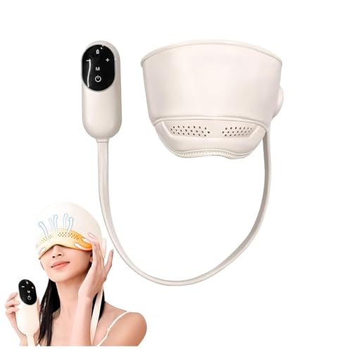 Massaggiatore for cuoio capelluto e occhi con calore, massaggiatore elettrico con cuffia for alleviare l'emicrania, massaggiatore for testa e occhi con 6 airbag e 3 modalità di calore, cuffie for emic