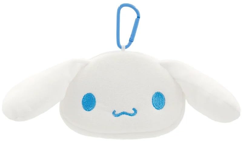 Cinnamoroll Face Shaped Plush Zipper Pouch Coin Purse with Carabiner Clip - Main Image