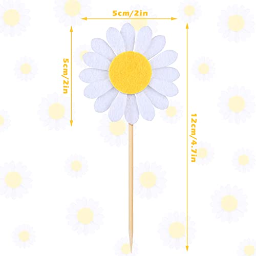 Pajean PAJEAN-TOPPERS-064 48 Pcs Daisy Cake Decorations White Daisy Flower Cupcake Toppers Chrysanthemum Daisy Cupcake Toppers Spring Daisy Cake Picks thumb #1