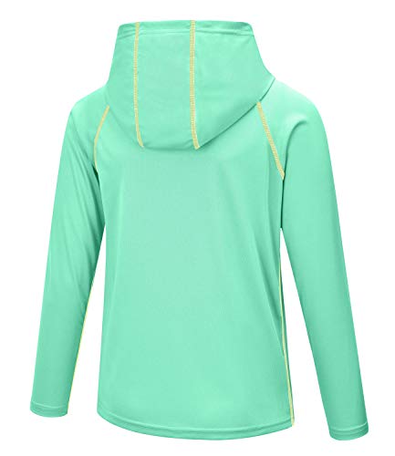 Image of Boys Grils Long Sleeve Sun Shirts UPF50+ Hoodie Thumbhole Rash Guard Quick Dry Atheltic Hiking Workout Water Playing