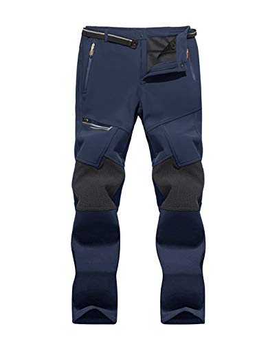 MAGNIVIT Men's Softshell Pants Water Resistant Sports Mountain Hiking Bike Pants Navy