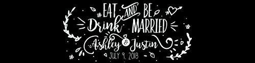 Designthatsign 100 Modern Black Eat Drink & Be Married Wedding Anniversary Water Bottle Labels Engagement Party Birthday #TOP1