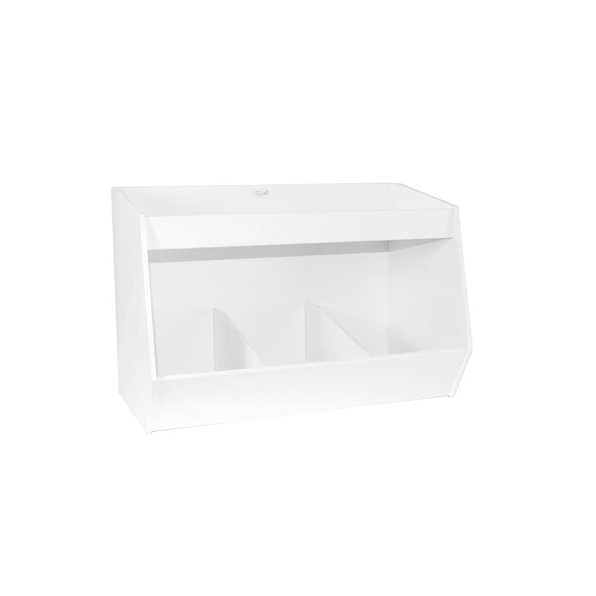 TrippNT 50486 White PVC Plastic Lab Storage Bin with 3 Fixed Compartments, 16.5" Width x 11