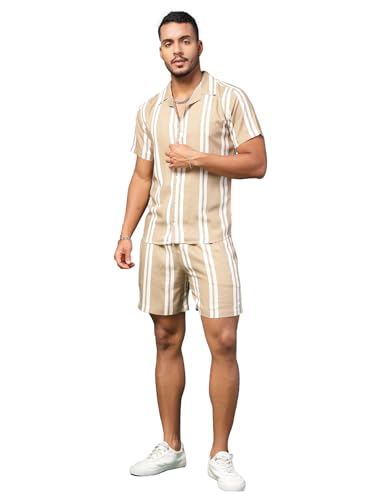 Image of Rigo Printed Co-Ord Set for Men | Casual Shirt & Shorts Night Suit Set | Lounge-wear Nightdress Pajama Set for Mens & Boys | Night Wear, Beach Wear, Vacation Wear Outfit