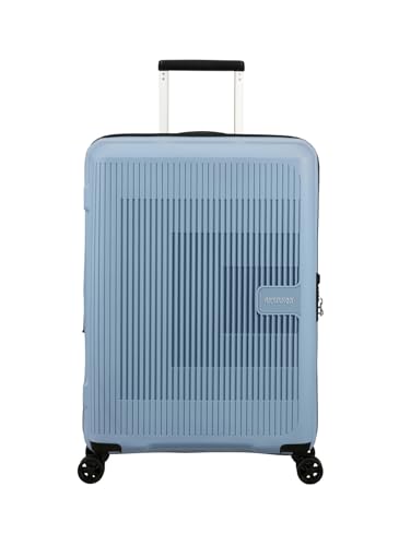 American Tourister Aerostep - Spinner M, Erweiterbarer Koffer, 67 cm, 66.5/72.5 L, Grau (Soho Grey)