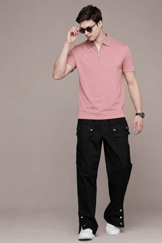 Image of Preneum Men's Polo T‑Shirt | Comfortable Rich Polycotton, Band Collar, Regular Fit | Stylish & Premium All Day Wear (Available in Plus Sizes)