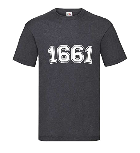 T-shirt homme 1661 gris foncé XXXL en coton premium durable