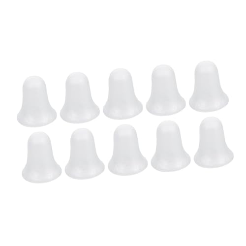 IMIKEYA 10 Pcs Bell Shaped Foam Balls 3 Inch and 4 Inch for Christmas DIY Arts and Crafts Projects - Wedding and Birthday Decorations - White Foam Bells