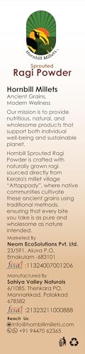 Image of HORNBILL MILLETS | Sprouted Ragi Powder, Natural Finger Millet Flour, Rich in Calcium and Protein, No Added Sugar, 400gm