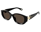 CHLOÉ Ch0237sk Lunettes de Soleil, Noir/Marron, 56 Femmes