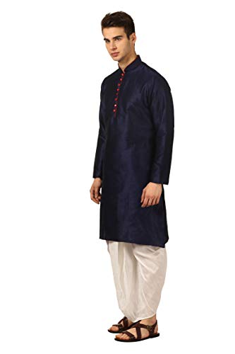 Image of Royal Kurta Men's Cotton Silk Dhoti Kurta (White)