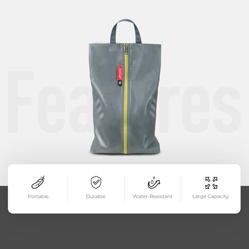 Image of pack all Shoe Bag for Travel, Water-Resistant Shoe Pouch for Gym, Odor-Resistant Soccer Cleats Bag for Sport, Plus-Grey, 1 Pack