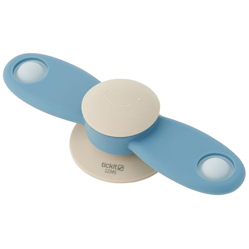 tickit Silisoft Spinner Fidget Sensorisches Silikon-Spinnspielzeug mit Popping-Knöpfen und Saugfuß für Babys und Kleinkinder, neutral