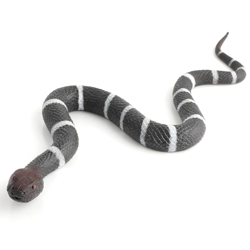 Cobee Figura de Serpiente Elástica de Goma - Animal Reptil Realista, Juguete Falso, Accesorios (B)