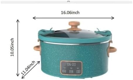 Pioneerr Womann 6 Quart Digital Slow Cooker with Locking Lid (Teal Speckle)
