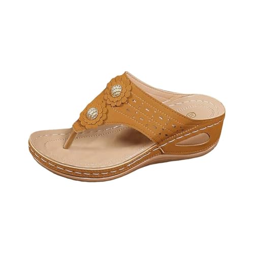 Sandalias ortopédicas para mujer, transpirables, sandalias de cuña con separadores de dedos, ligeras, chanclas peep toe, sandalias antideslizantes antideslizantes, sandalias planas de verano, tallas