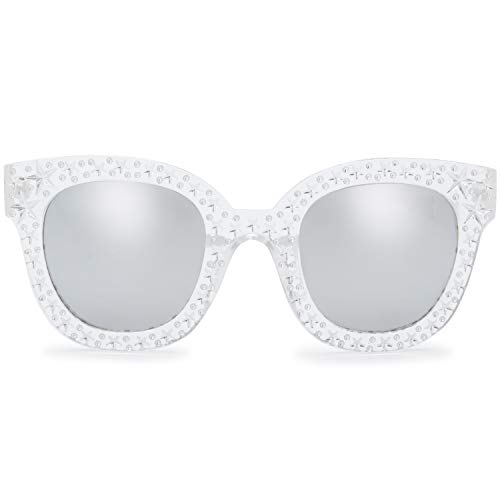 The Fresh Women Cat Eye Crystal Shades Sunglasses Gift Box (4-Shiny Crystal, Grey) The Fresh Women Cat Eye Crystal Shades Sunglasses Gift Box (4-Shiny Crystal, Grey)