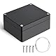 Therlan Abzweigdose Schwarz Wasserdicht IP65, Elektronik Gehäuse Anschlussdose Aufputz Schwarz Verteilerdose Außen Wasserdicht, ABS Projekt Box Kunststoff Anschlusskasten Aufputzdose 115x90x55 mm