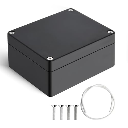 Therlan Abzweigdose Schwarz Wasserdicht IP65, Elektronik Gehäuse Anschlussdose Aufputz Schwarz Verteilerdose Außen Wasserdicht, ABS Projekt Box Kunststoff Anschlusskasten Aufputzdose 115x90x55 mm