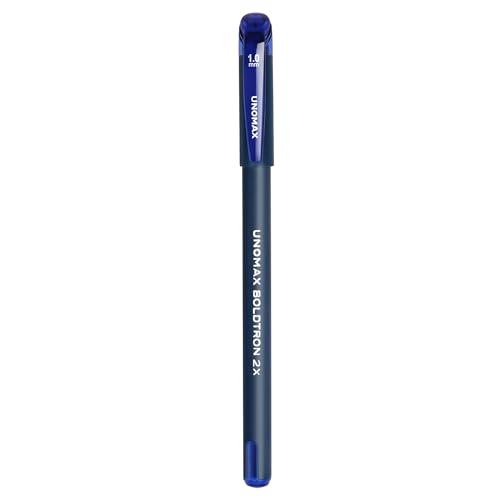 UNOMAX Boldtron 2 canetas esferográficas de 1,0 mm – Pacote com 20 (10 azuis e 10 vermelhas) | Tinta