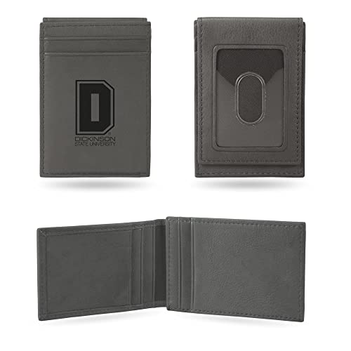 Image of Rico Industries NCAA Gray Laser Engraved Front Pocket Wallet - Compact /Comfortable /Slim