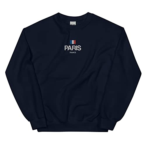 STARCOVE Paris France Embroidered Sweatshirt, Vintage City Travel Crewneck sweater Graphic Pullover Men Women Aesthetic