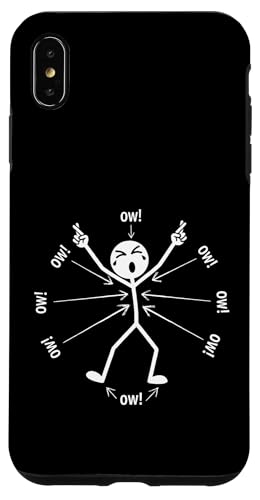 Ow Ow Ow Ow Stickman Figure Humorous Chronic Pain Awareness �X�}�z�P�[�X iPhone XS Max �p