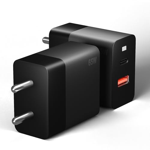 Image of AILKIN 65W GAN Charger PD Type C & USB Fast Adapter with Multi Port Charging GaN Technology for iPhone 16 /16 Plus /16 Pro /16 Pro Max,iPhone 15 /14 /13 /12 Series, Samsung and Other Devices (Black)
