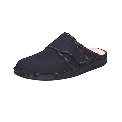 Finn Comfort Herren Pantoletten Sandalen Amalfi Pantolette Glattleder Fußbett Bequem Freizeit Uni Pantolette Amalfi schwarz Cover